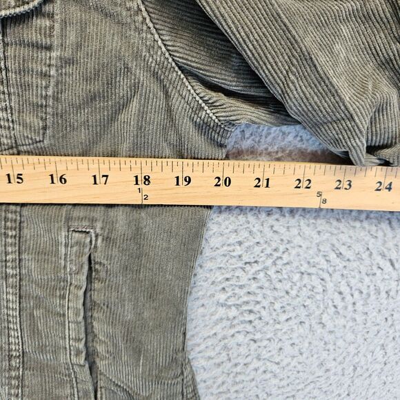 Eddie Bauer Corduroy Jacket Womens Small Green Collared Button Front - Picture 4 of 11